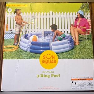Sun Squad Blue Inflatable 3-Ring Pool